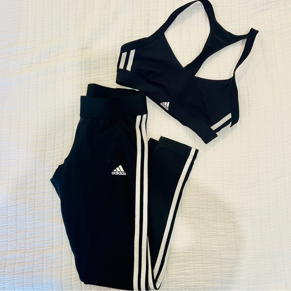 adidas | Women's Sportswear 3-Stripe Tights in Black and White - Picture 14 of 14